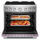 Kitchenaid® 36-Inch 6 Burner Commercial-Style Dual Fuel Range with No Preheat Air Fry Mode KFDS936SWF