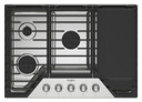 Whirlpool® 30-inch Gas Cooktop with 2-in-1 Hinged Grate to Griddle WCGK7530PS