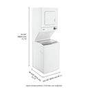 Whirlpool® 1.6 cu.ft I.E.C. Electric Stacked Laundry Center 6 Wash cycles and AutoDry™ YWET4024HW