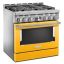 KitchenAid® 36'' Smart Commercial-Style Gas Range with 6 Burners KFGC506JYP