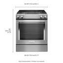 Kitchenaid® 30-Inch 4-Burner Dual Fuel Downdraft Slide-In Range KSDG950ESS