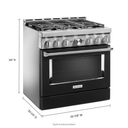 KitchenAid® 36'' Smart Commercial-Style Gas Range with 6 Burners KFGC506JBK