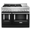 KitchenAid® 48'' Smart Commercial-Style Gas Range with Griddle KFGC558JBK