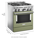 KitchenAid® 30'' Smart Commercial-Style Gas Range with 4 Burners KFGC500JAV