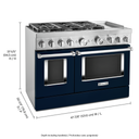 KitchenAid® 48'' Smart Commercial-Style Dual Fuel Range with Griddle KFDC558JIB