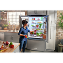 Kitchenaid® 23.8 cu. ft. 36 Counter-Depth French Door Platinum Interior Refrigerator with PrintShield™ Finish KRFC704FPS