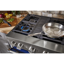 KitchenAid® 30'' Smart Commercial-Style Dual Fuel Range with 4 Burners KFDC500JIB