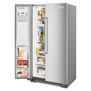 Kitchenaid® 22.6 cu ft. Counter-Depth Side-by-Side Refrigerator with Exterior Ice and Water and PrintShield™ finish KRSC703HPS