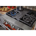 KitchenAid® 30'' Smart Commercial-Style Dual Fuel Range with 4 Burners KFDC500JSC