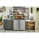 Kitchenaid® 19.4 cu. ft. 36-inch wide Counter-Depth 4-Door Refrigerator with PrintShield™ Finish KRQC506MPS