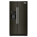 Kitchenaid® 19.9 cu ft. Counter-Depth Side-by-Side Refrigerator with Exterior Ice and Water and PrintShield™ finish KRSC700HBS