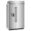 Kitchenaid® 29.4 Cu. Ft. 48" Built-In Side-by-Side Refrigerator features Exterior Water and Ice Dispenser with Measured Fill KBSD748SPS