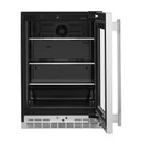 Kitchenaid® 24" Undercounter Refrigerator with Glass Door and Shelves with Metallic Accents KURR524SPS