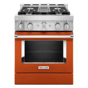 KitchenAid® 30'' Smart Commercial-Style Gas Range with 4 Burners KFGC500JSC