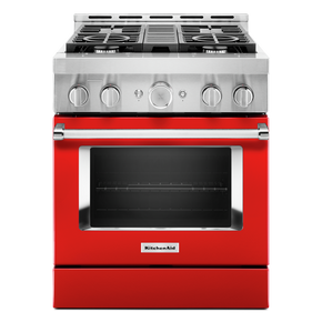 KitchenAid® 30'' Smart Commercial-Style Gas Range with 4 Burners KFGC500JPA