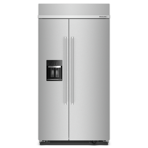 Kitchenaid® 25.1 Cu. Ft. 42 Built-In Side-by-Side Refrigerator with Ice and Water Dispenser KBSD702MPS