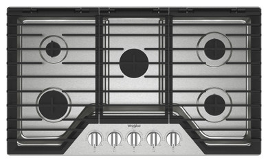 Whirlpool® 36-inch Gas Cooktop with EZ-2-Lift™ Hinged Cast-Iron Grates WCGK5036PS
