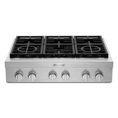 KitchenAid® 36'' 6-Burner Commercial-Style Gas Rangetop KCGC506JSS