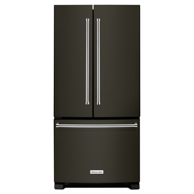 Kitchenaid® 22 cu. Ft. 33-Inch Width Standard Depth French Door Refrigerator with Interior Dispense and PrintShield™ Finish KRFF302EBS