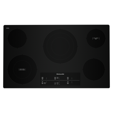 Kitchenaid® 36" Electric Cooktop with 5 Elements and Touch-Activated Controls KCES956KBL