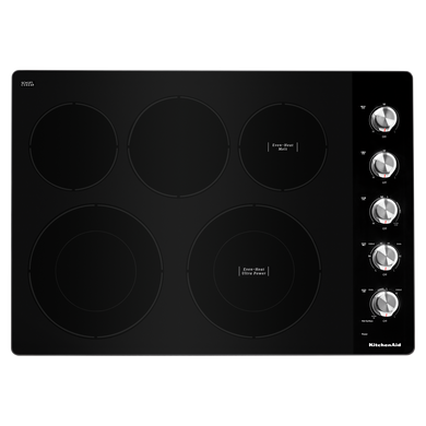 Kitchenaid® 30 Electric Cooktop with 5 Elements and Knob Controls KCES550HSS