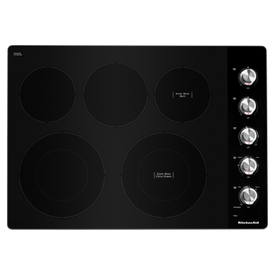 Kitchenaid® 30 Electric Cooktop with 5 Elements and Knob Controls KCES550HSS