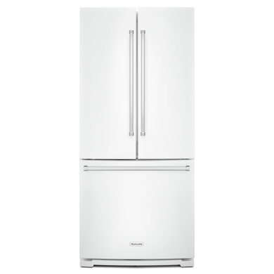 Kitchenaid® 20 cu. Ft. 30-Inch Width Standard Depth French Door Refrigerator with Interior Dispense KRFF300EWH