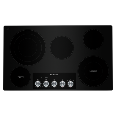 Kitchenaid® 36" Electric Cooktop with 5 Elements and Knob Controls KCES556HBL