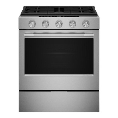 Kitchenaid® 5.0 Cu. Ft. Smart Slide-in Gas Range with Convection Cooking Modes and 2-in-1 Burner KSGS530SPS