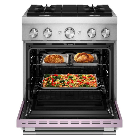 Kitchenaid® 30-Inch 4 Burner Commercial-Style Dual Fuel Range with No Preheat Air Fry Mode KFDS930SWF