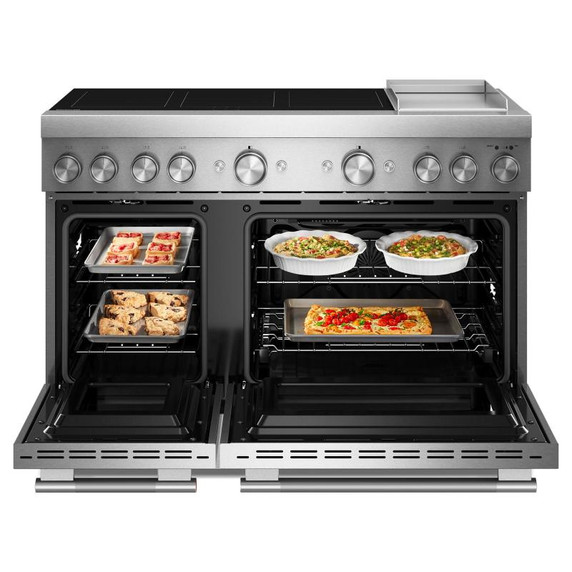 KitchenAid® 48-Inch 6-Element Induction Freestanding Commercial-Style Range with Griddle KFID948SSS