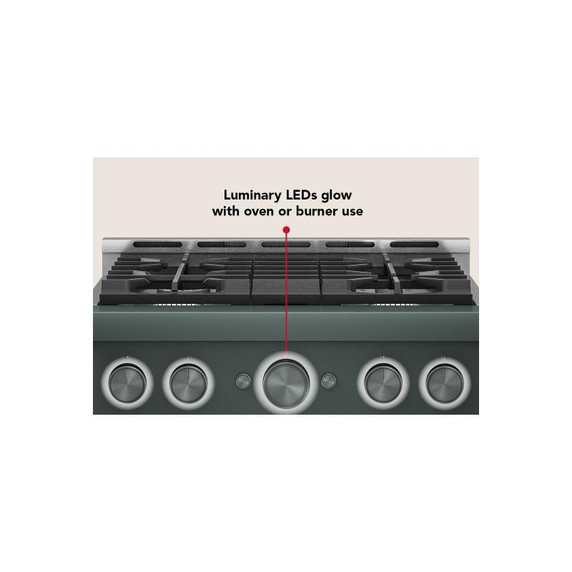 KitchenAid® 30-Inch 4 Burner Commercial-Style Gas Range with No Preheat Air Fry Mode KFGS930SJP