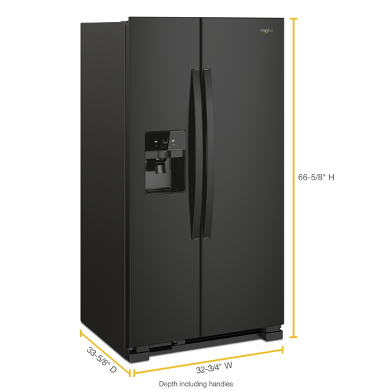 Whirlpool® 33-inch Wide Side-by-Side Refrigerator - 21 cu. ft. WRS321SDHB