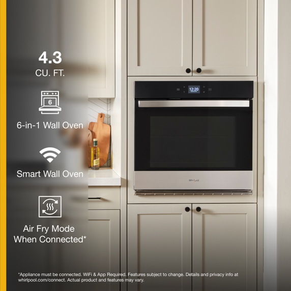 Whirlpool® 4.3 Cu. Ft. Single Wall Oven with Air Fry When Connected WOES5027LZ