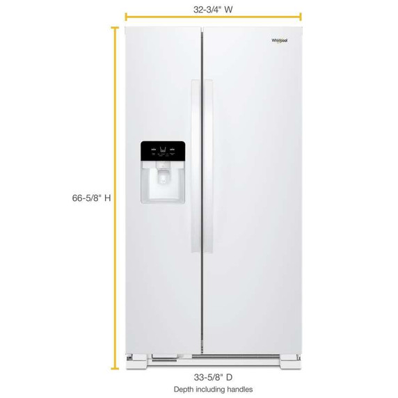 Whirlpool® 33-inch Wide Side-by-Side Refrigerator - 21 cu. ft. WRS331SDHW