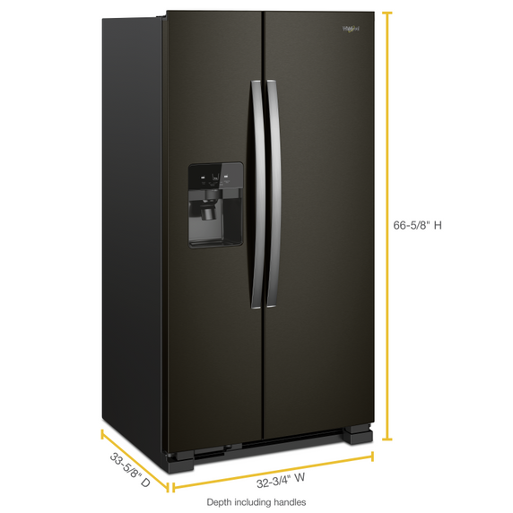 Whirlpool® 33-inch Wide Side-by-Side Refrigerator - 21 cu. ft. WRS321SDHV