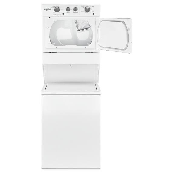 Whirlpool® 4.0 cu.ft I.E.C. Electric Stacked Laundry Center 9 Wash cycles and AutoDry™ YWET4027HW