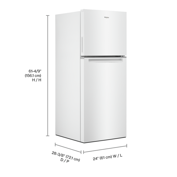 Whirlpool® 24-inch Wide Small Space Top-Freezer Refrigerator - 11.6 cu. ft. WRT112CZJW