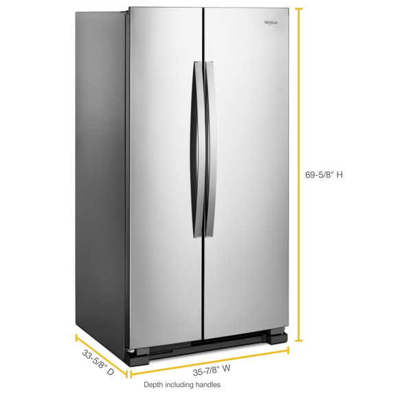 Whirlpool® 36-inch Wide Side-by-Side Refrigerator - 25 cu. ft. WRS315SNHM