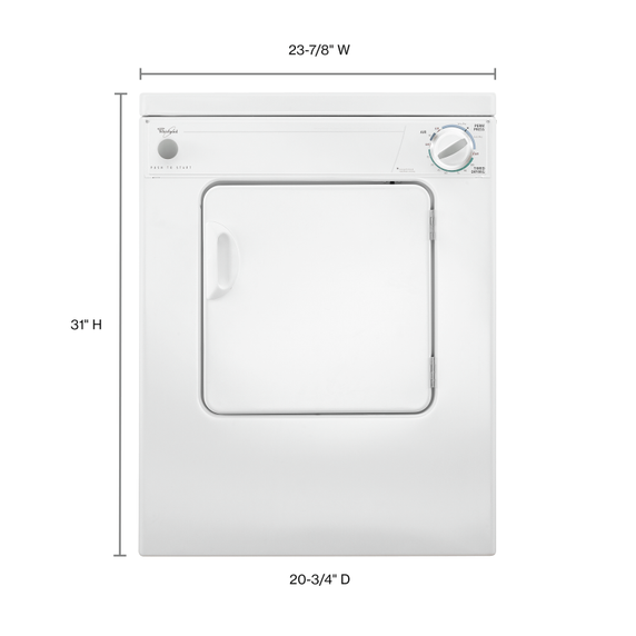 Whirlpool® 3.4 cu. ft. Compact Front Load Dryer with Flexible Installation LDR3822PQ