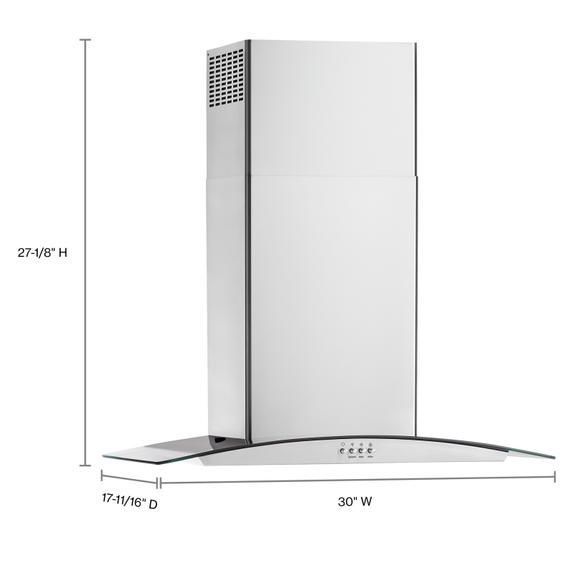 Whirlpool® 30 Curved Glass Wall Mount Range Hood WVW51UC0LS