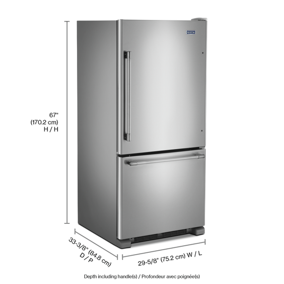 Maytag® 30-inch Bottom Freezer Refrigerator with Freezer Drawer MBR1957FEZ