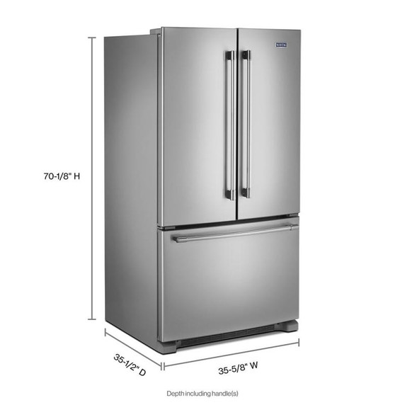 Maytag® 33-Inch Wide French Door Refrigerator with Water Dispenser - 22 Cu. Ft MRFF5033PZ