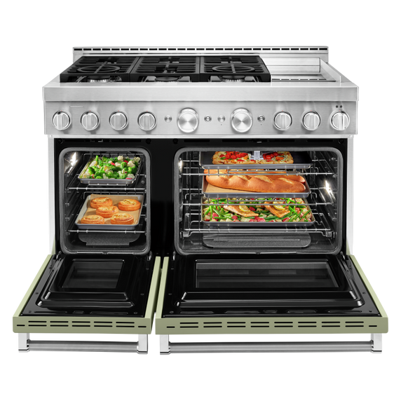 KitchenAid® 48'' Smart Commercial-Style Gas Range with Griddle KFGC558JAV