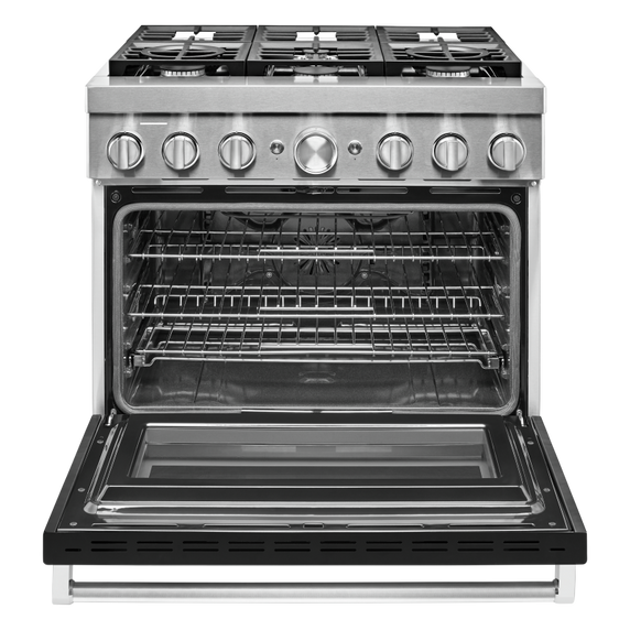 KitchenAid® 36'' Smart Commercial-Style Dual Fuel Range with 6 Burners KFDC506JBK