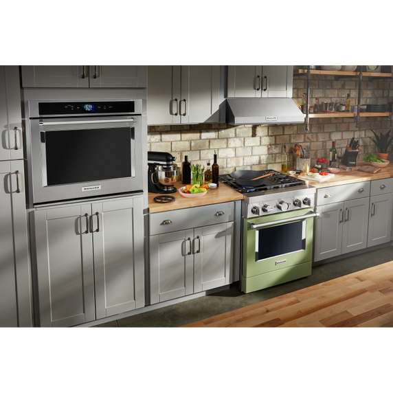 KitchenAid® 30'' Smart Commercial-Style Dual Fuel Range with 4 Burners KFDC500JAV