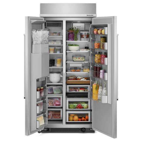 Kitchenaid® 20.8 Cu. Ft. 36 Built-In Side-by-Side Refrigerator with Ice and Water Dispenser KBSD706MPS