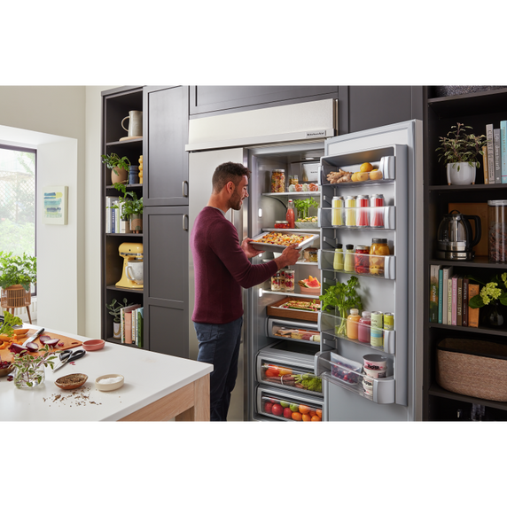 Kitchenaid® 29.4 Cu. Ft. 48 Built-In Side-by-Side Refrigerator with Ice and Water Dispenser with PrintShield™ Finish KBSD708MPS