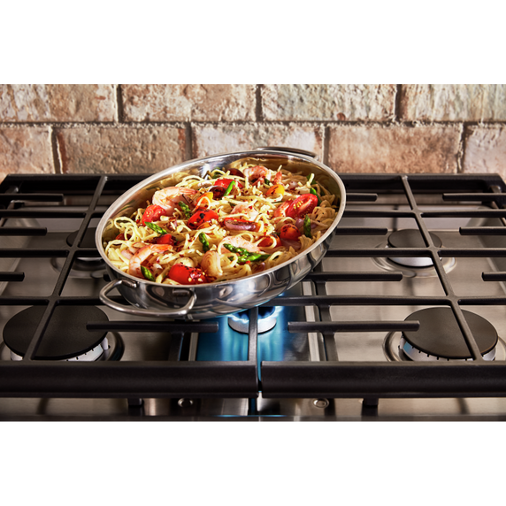 Kitchenaid® 30-Inch 5 Burner Gas Convection Slide-In Range with Baking Drawer KSGB900ESS