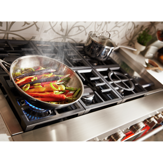 KitchenAid® 48'' Smart Commercial-Style Gas Range with Griddle KFGC558JSC